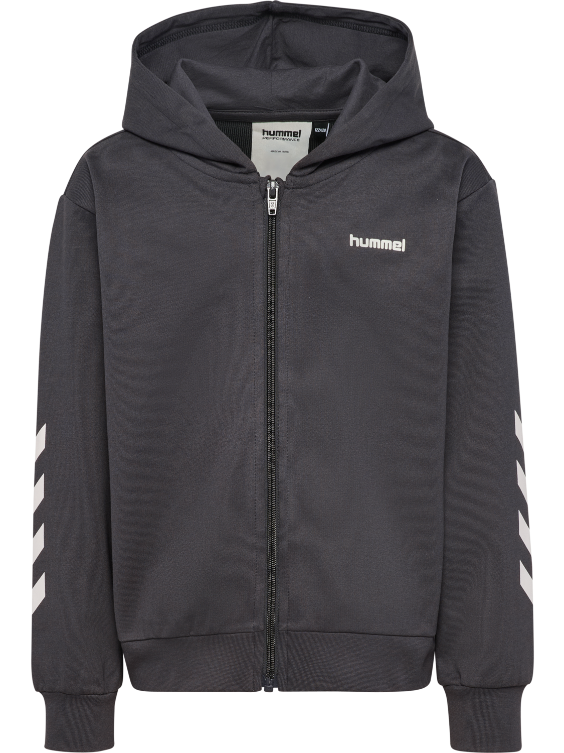 hmlJR LOGO ZIP JACKET, EBONY, packshot