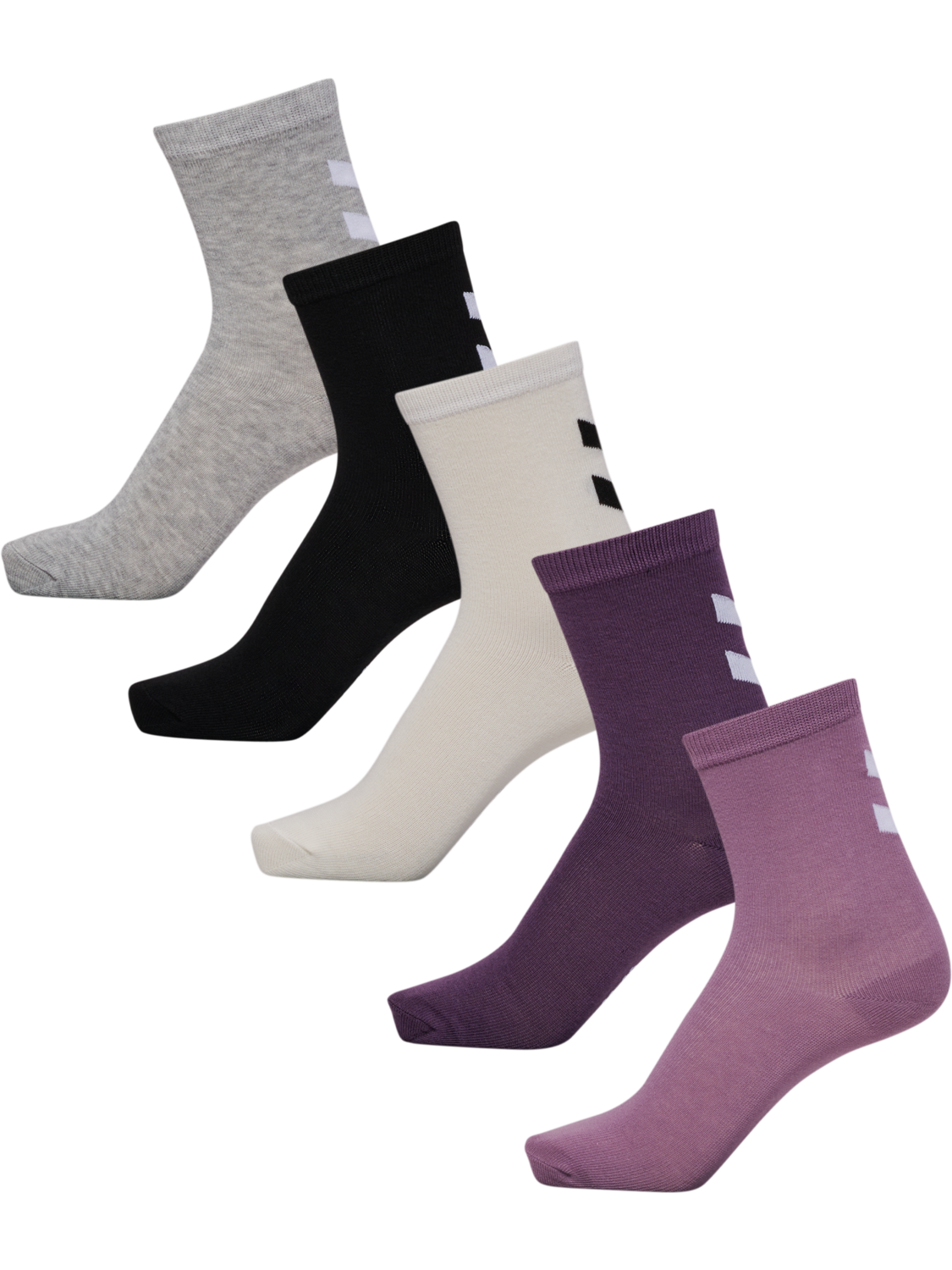 hmlMAKE MY DAY SOCK 5-PACK, BLACK PLUM, packshot