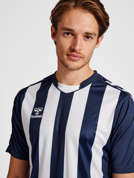hmlCORE XK STRIPED JERSEY S/S, MARINE/WHITE, model
