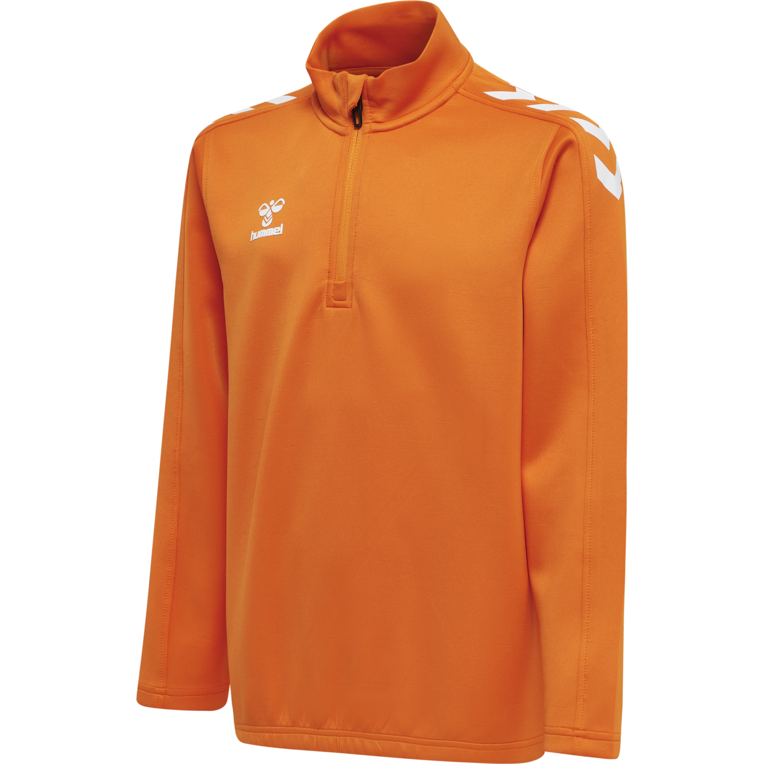hmlCORE XK HALF ZIP POLY SWEAT KIDS, ORANGE TIGER, packshot