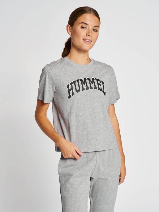 hmlIC GILL LOOSE T-SHIRT, GREY MELANGE, model