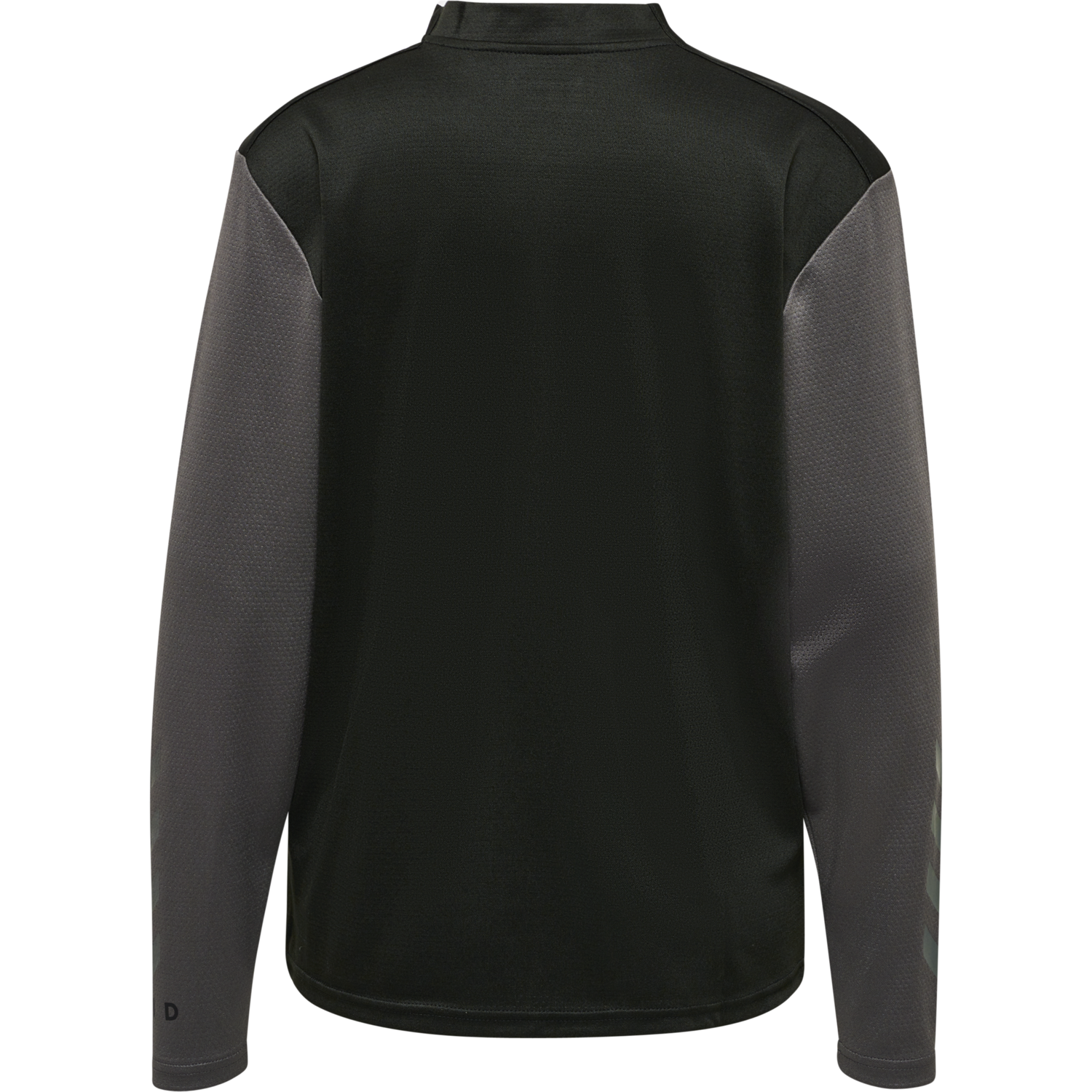 hmlONGRID 1/2 ZIP POLY SWEAT WO, JET BLACK/FORGED IRON, packshot
