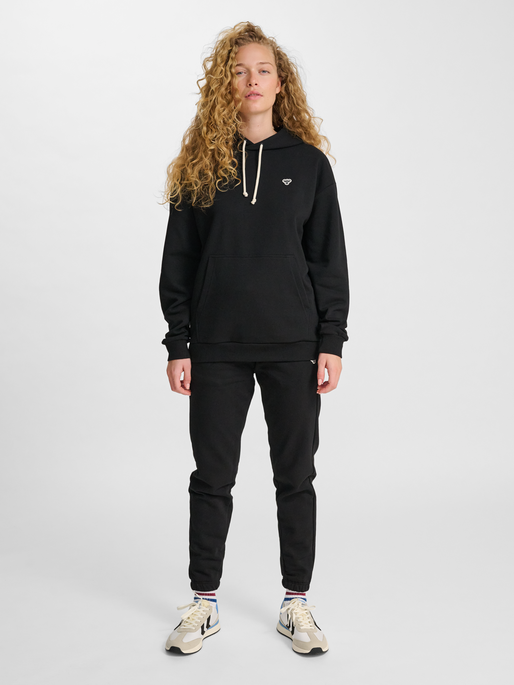 hmlLOOSE HOODIE BEE, BLACK, model