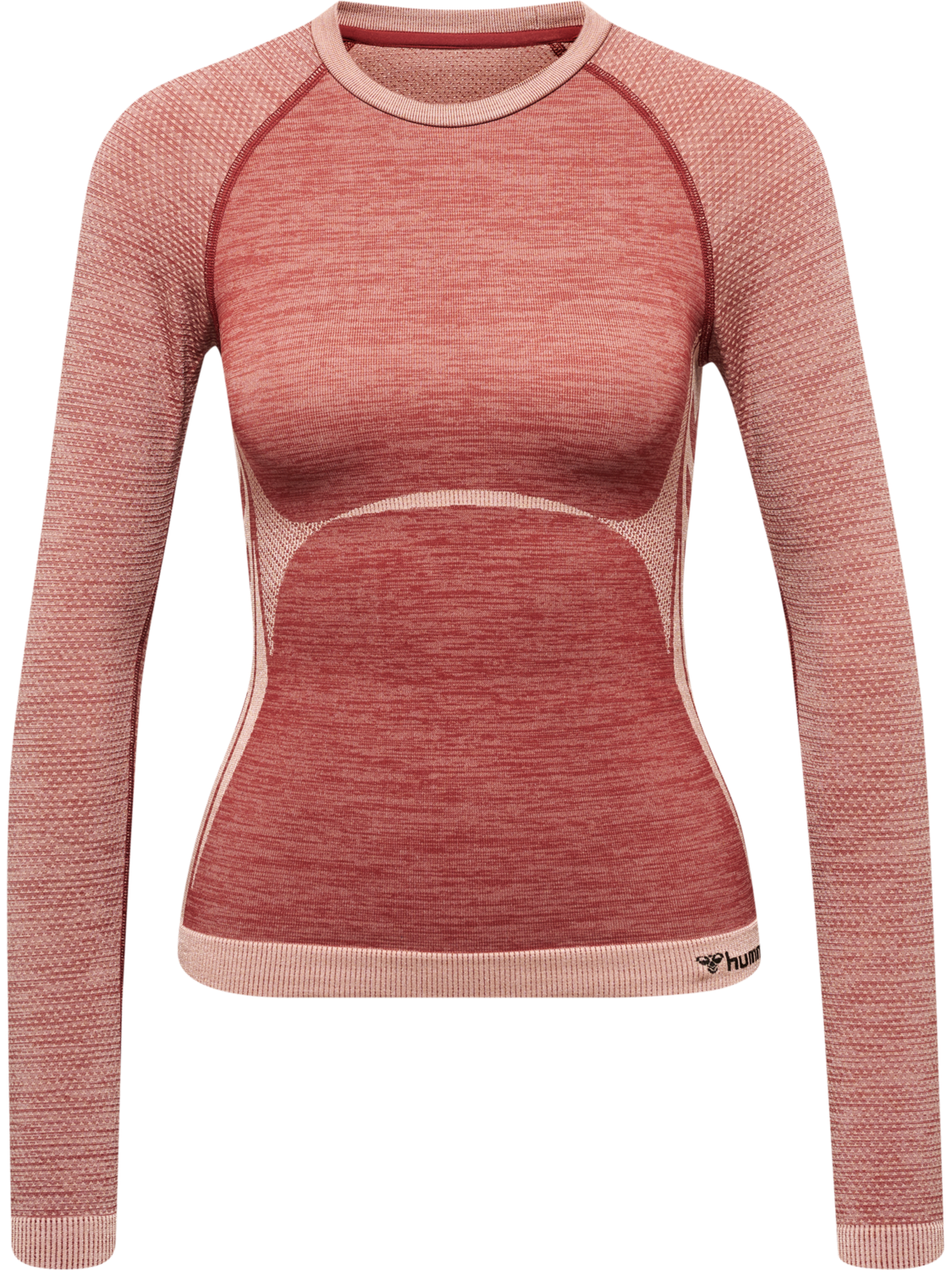 hmlCLEA SEAMLESS TIGHT T-SHIRT L/S, WITHERED ROSE/ROSE TAN MELANGE, packshot
