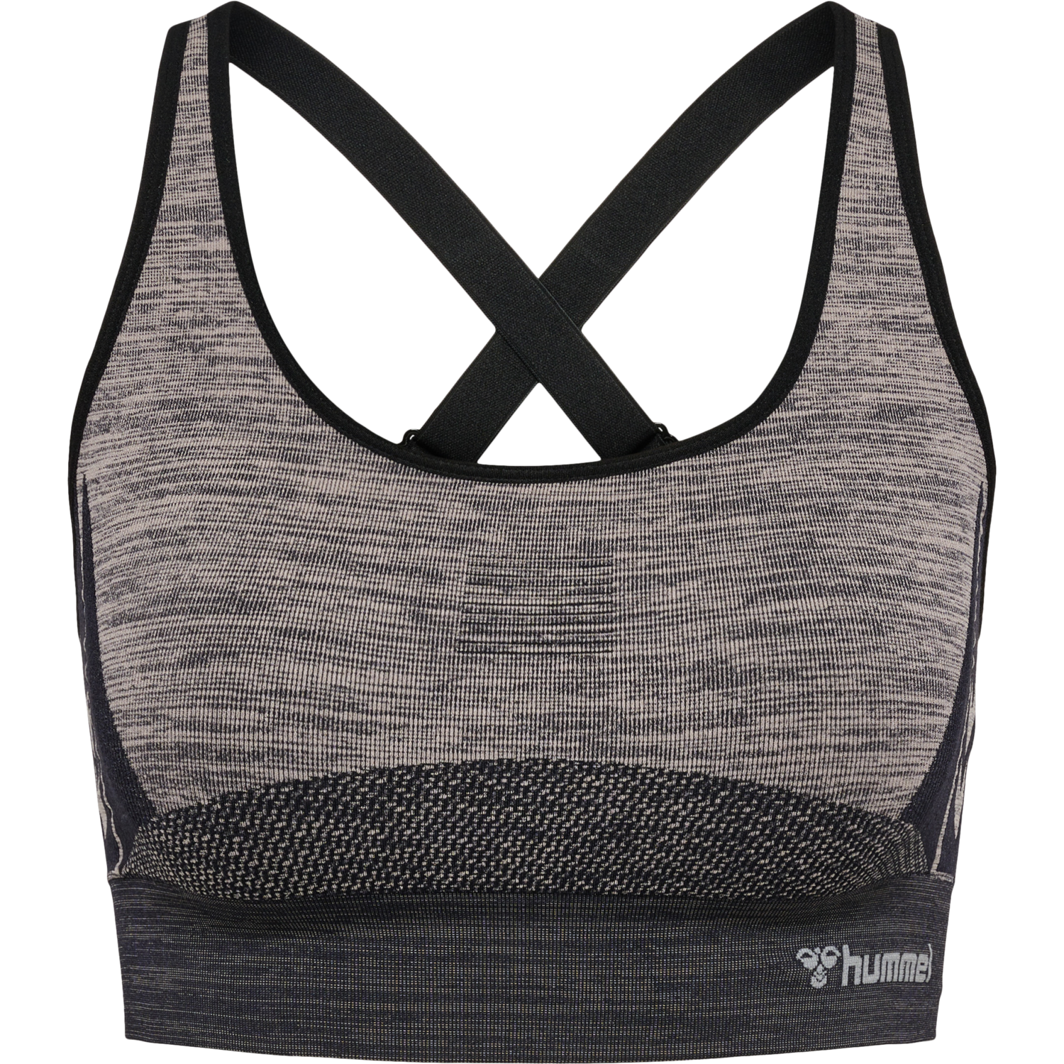 hmlCLEA SEAMLESS  SPORTS TOP, CHATEAU GRAY/BLACK MELANGE, packshot