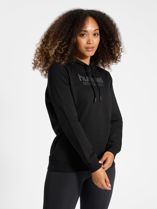 hmlBOOSTER WOMAN HOODIE, BLACK, model