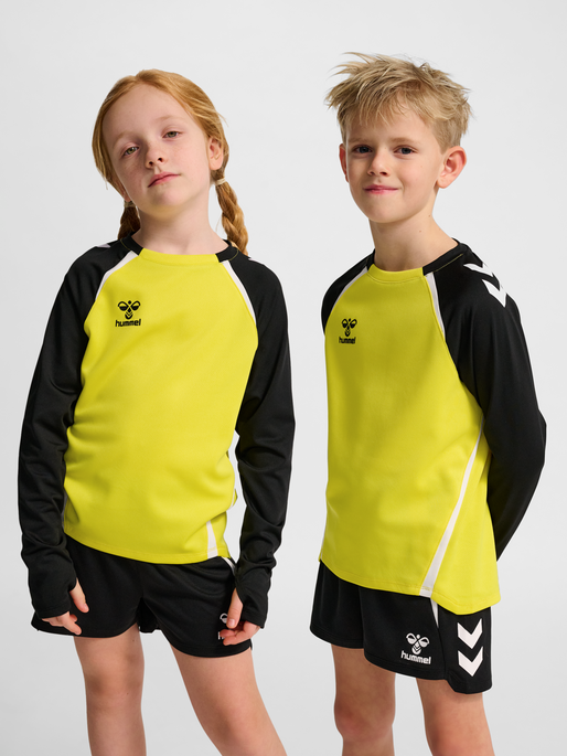 hmlLEAD 2.0 CREW SWEAT KIDS, BLAZING YELLOW/BLACK, model