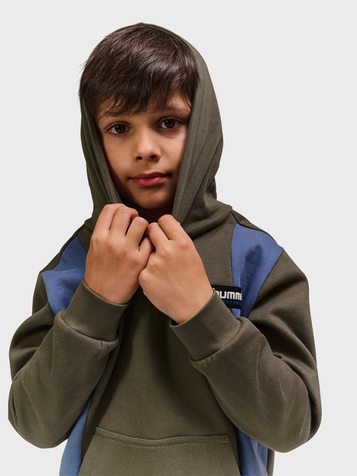 hmlALLTON HOODIE, MAJOR BROWN, model