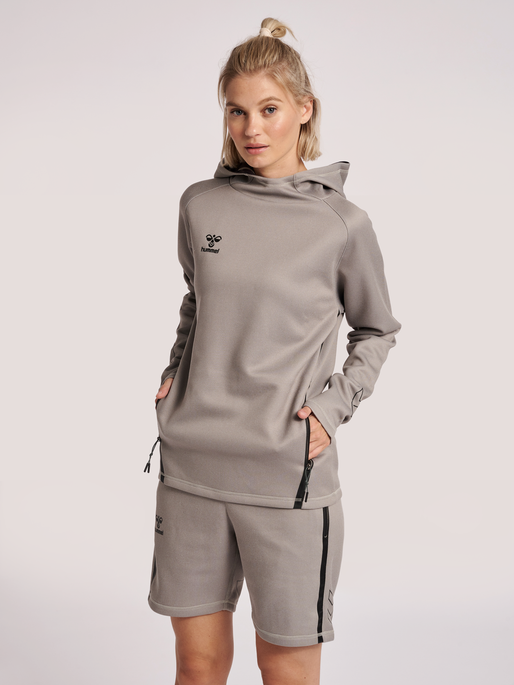 hmlCIMA XK HOODIE WOMAN, GREY MELANGE, model