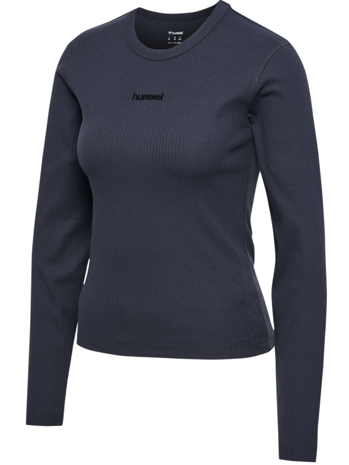 hmlFOUNDATION RIB T-SHIRT L/S, EBONY, packshot