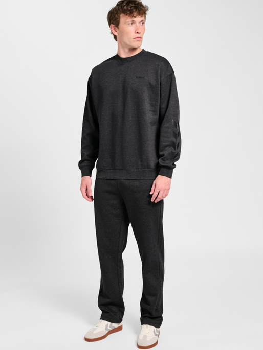 hmlCHEVRON ATHLETIC SWEATSHIRT, DARK GREY MELANGE, model