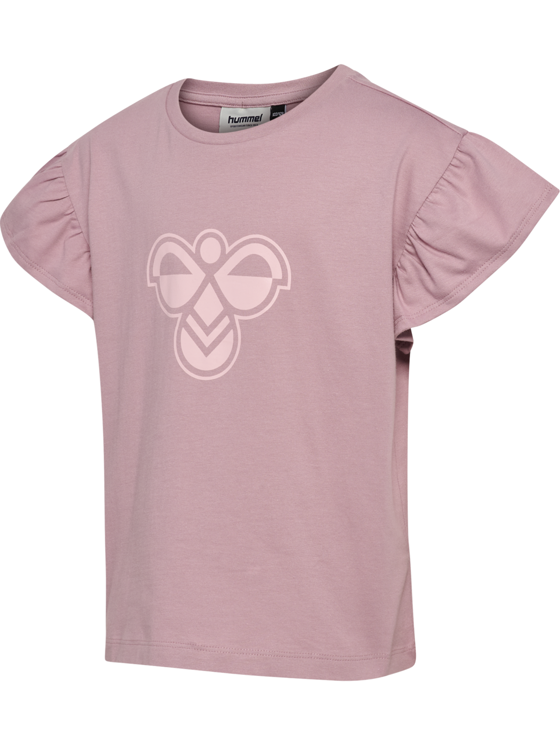 hmlJR RUFFLE T-SHIRT SS BIG BEE, SEA FOG, packshot