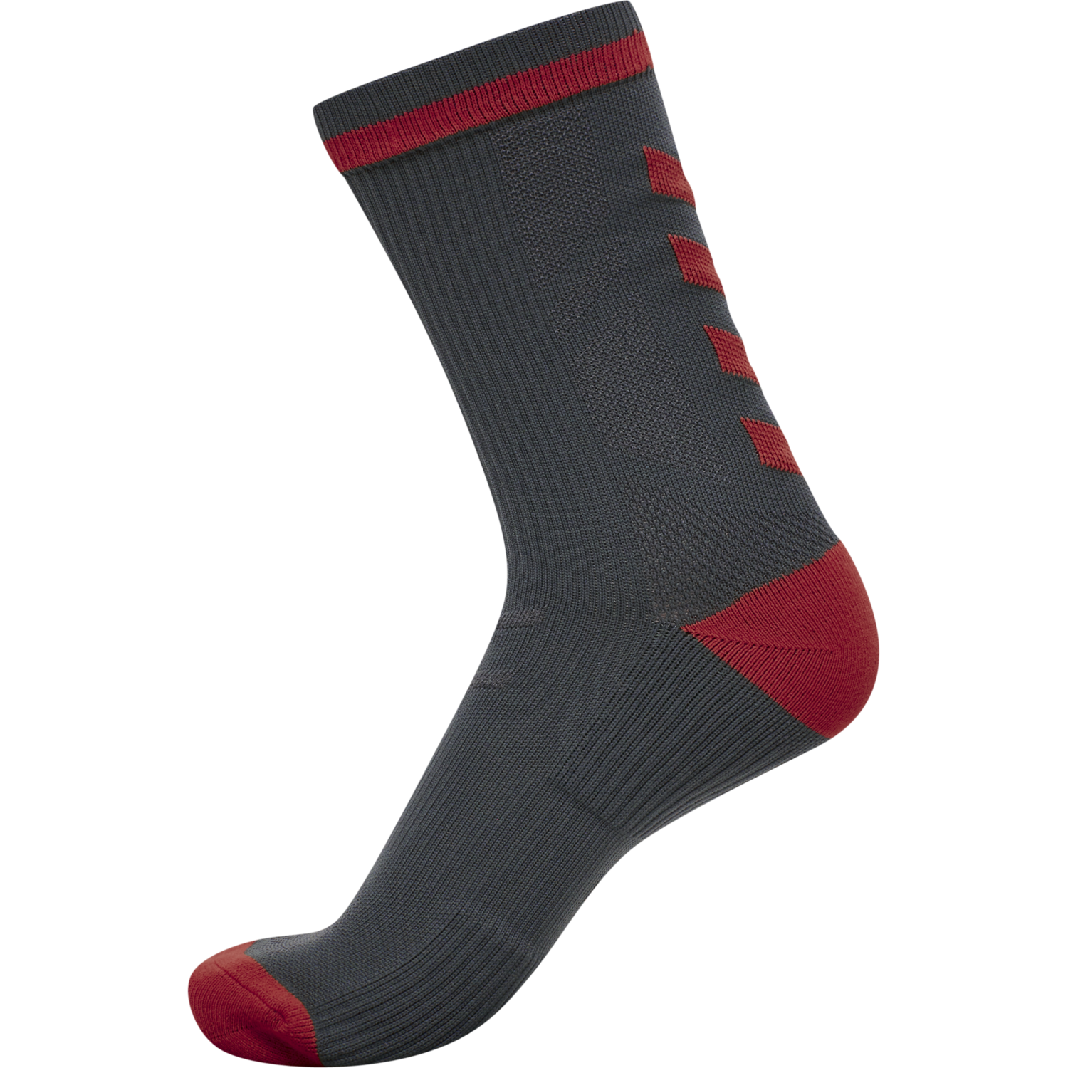 ELITE INDOOR SOCK LOW PA, EBONY/FLAME SCARLET, packshot