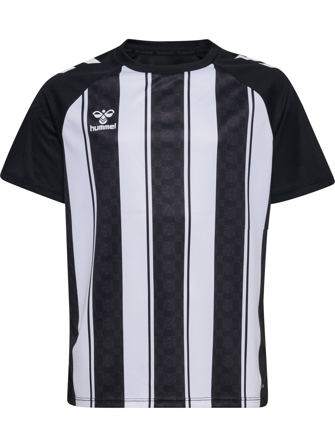 hmlMATCH STRIPED JERSEY S/S KIDS, BLACK/WHITE, packshot