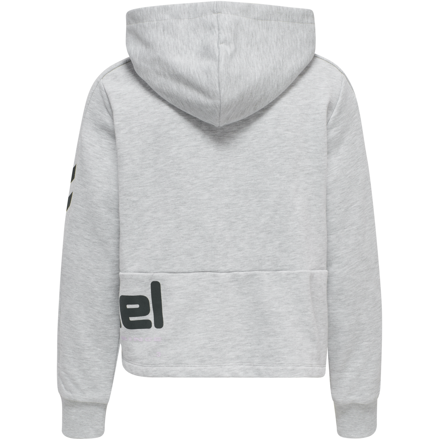 hmlLGC YOKO CROPPED HOODIE, LIGHT GREY MELANGE, packshot