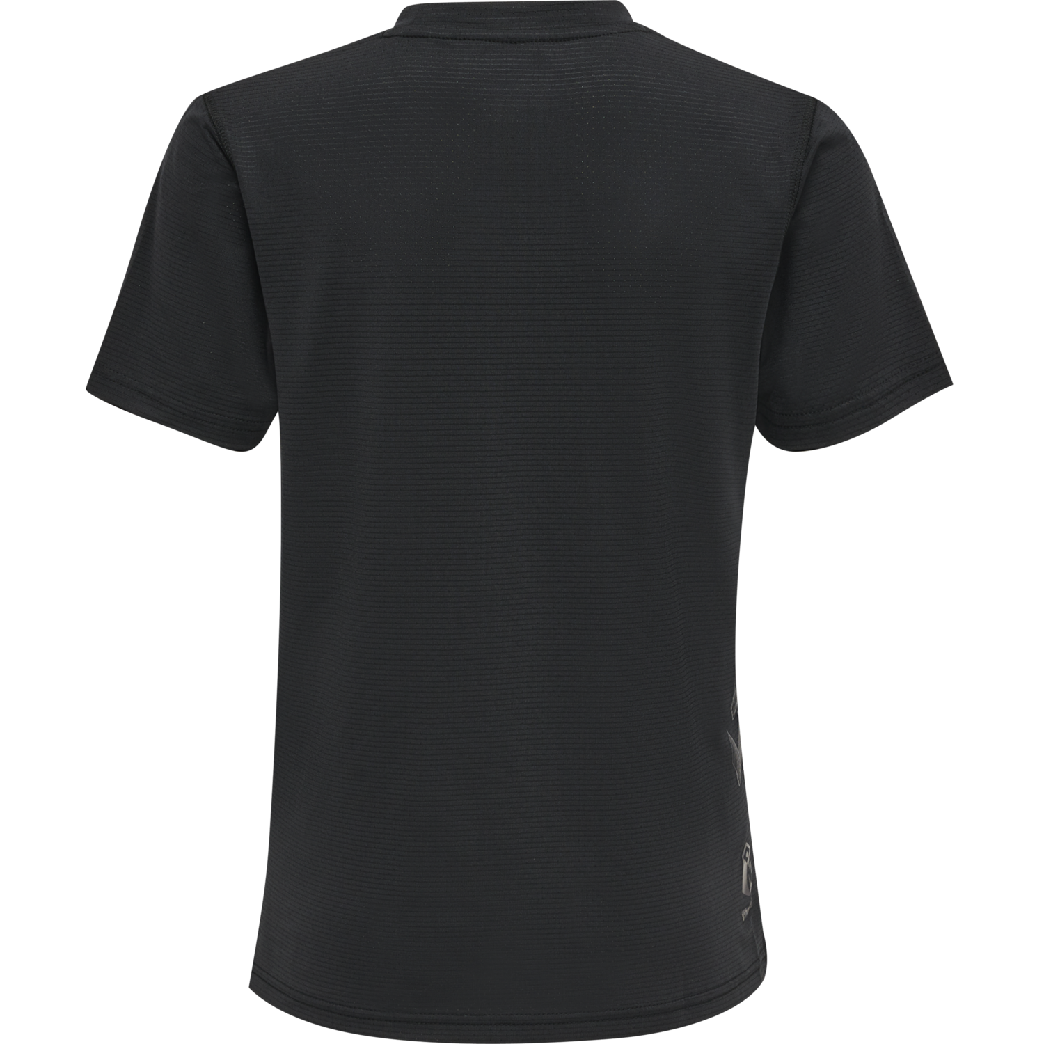 hmlONGRID POLY TEE S/S KIDS, JET BLACK/FORGED IRON, packshot