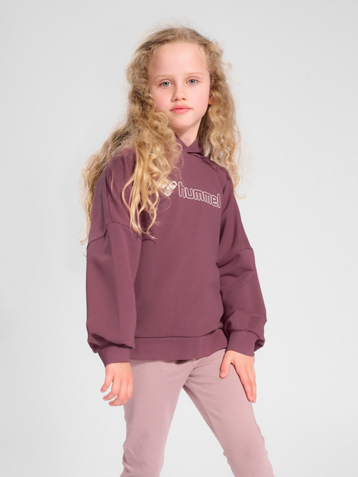 hmlOCTOVA HOODIE, ROSE BROWN, model