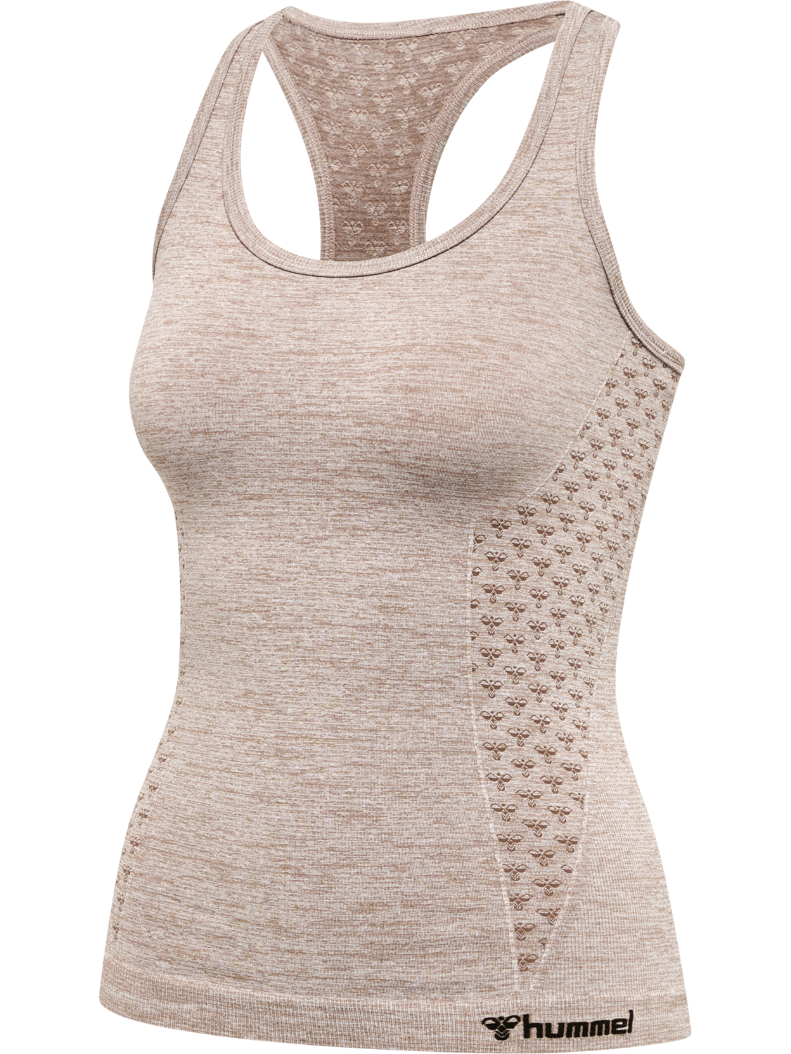 hmlCI SEAMLESS TOP, DRIFTWOOD MELANGE, packshot