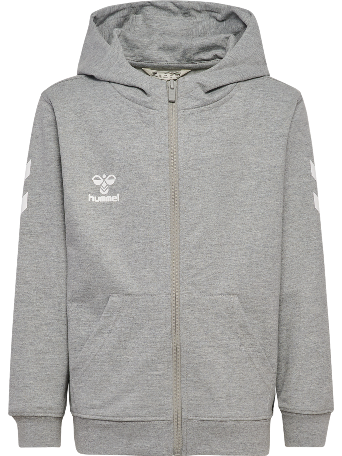 hmlGO 2.0 CHEVRON ZIP HOODIE KIDS, GREY MELANGE, packshot