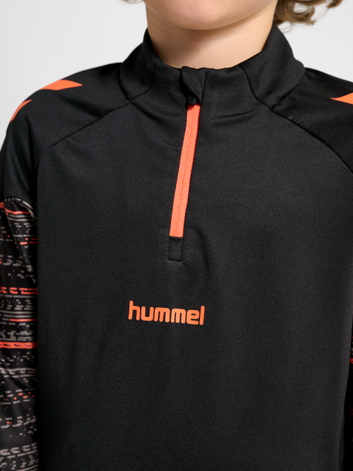 hmlBLAZE PRO TRAINING HALF ZIP KIDS, BLACK/ORANGE, model