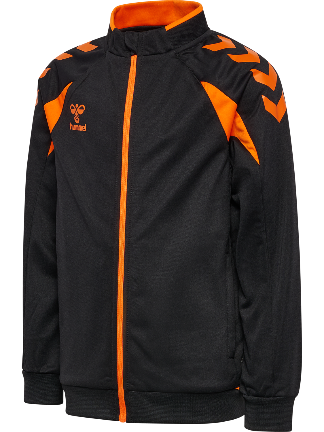 hmlCORE 2.0 TRACK ZIP JACKET KIDS, BLACK/ORANGE TIGER, packshot