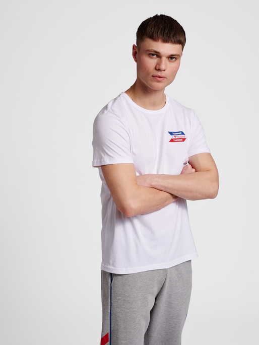 hmlIC COMBI  T-SHIRT, WHITE/BLUE/RED, model