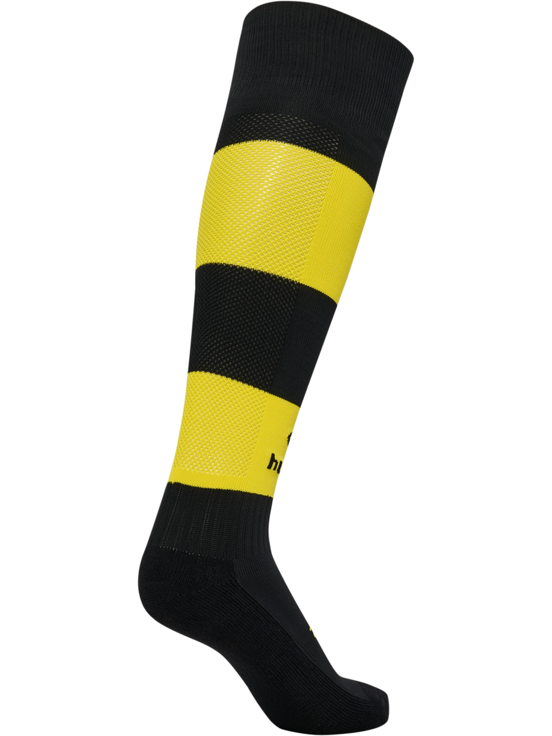 hmlESSENTIAL STRIPE FOOTBALL SOCKS, BLACK/BLAZING YELLOW, packshot
