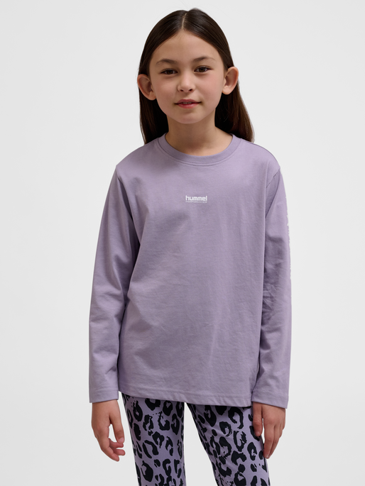 hmlJR FAST T-SHIRT L/S, LAVENDER GRAY, model