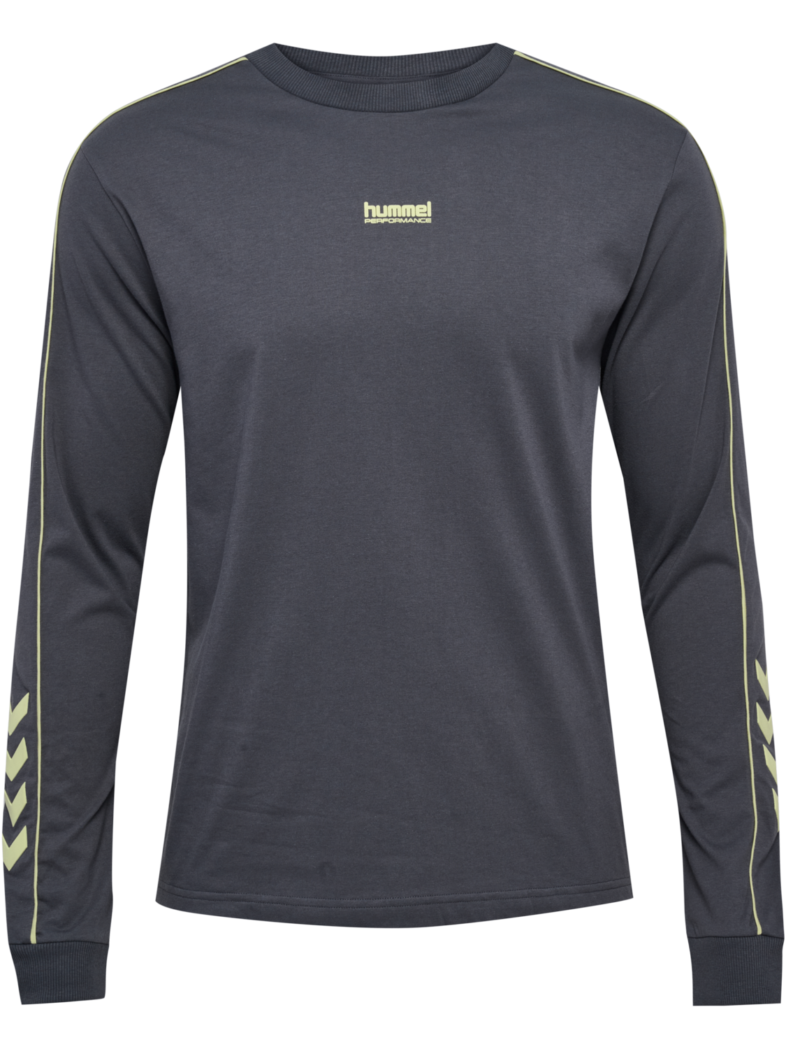 hmlPULSE PIPING T-SHIRT L/S, BLACKENED PEARL, packshot