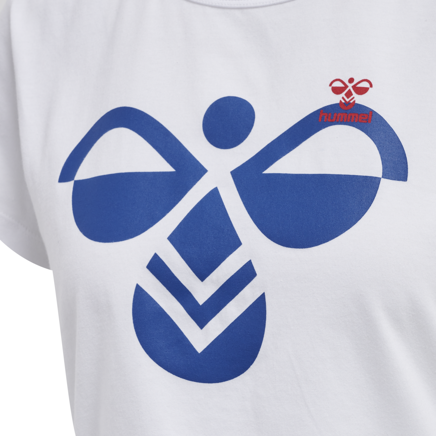 hmlIC TEXAS CROPPED T-SHIRT, WHITE/TRUE BLUE, packshot