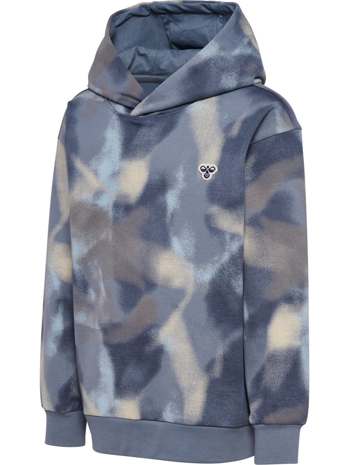 hmlJR LOOSE AOP HOODIE BEE, FLINT STONE, packshot