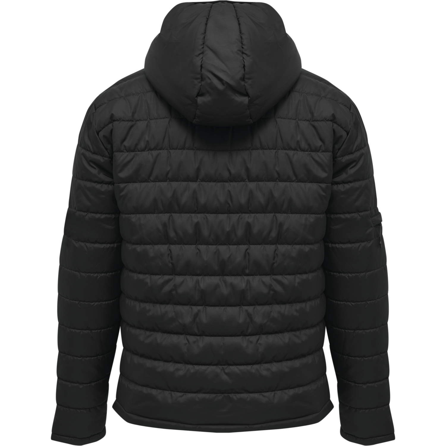 hmlNORTH QUILTED HOOD JACKET, BLACK/ASPHALT, packshot