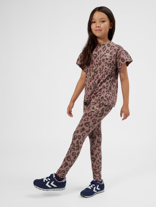 hmlMUSSE TIGHTS, TWILIGHT MAUVE, model