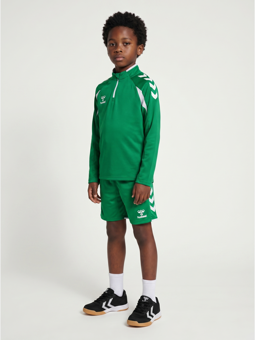 hmlCORE 2.0 HALF ZIP KIDS, JELLY BEAN/WHITE, model