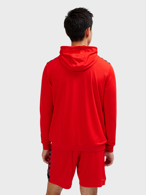 hmlAUTHENTIC PL ZIP HOODIE, TRUE RED, model