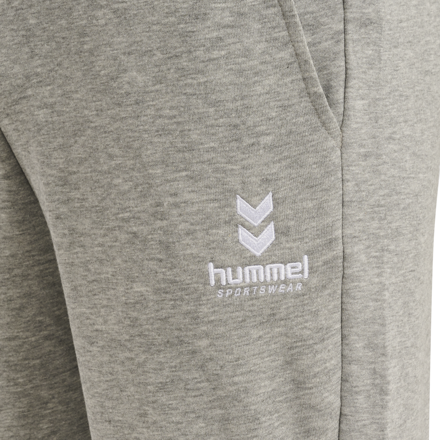 hmlOSCAR TAPERED PANTS, GREY MELANGE, packshot