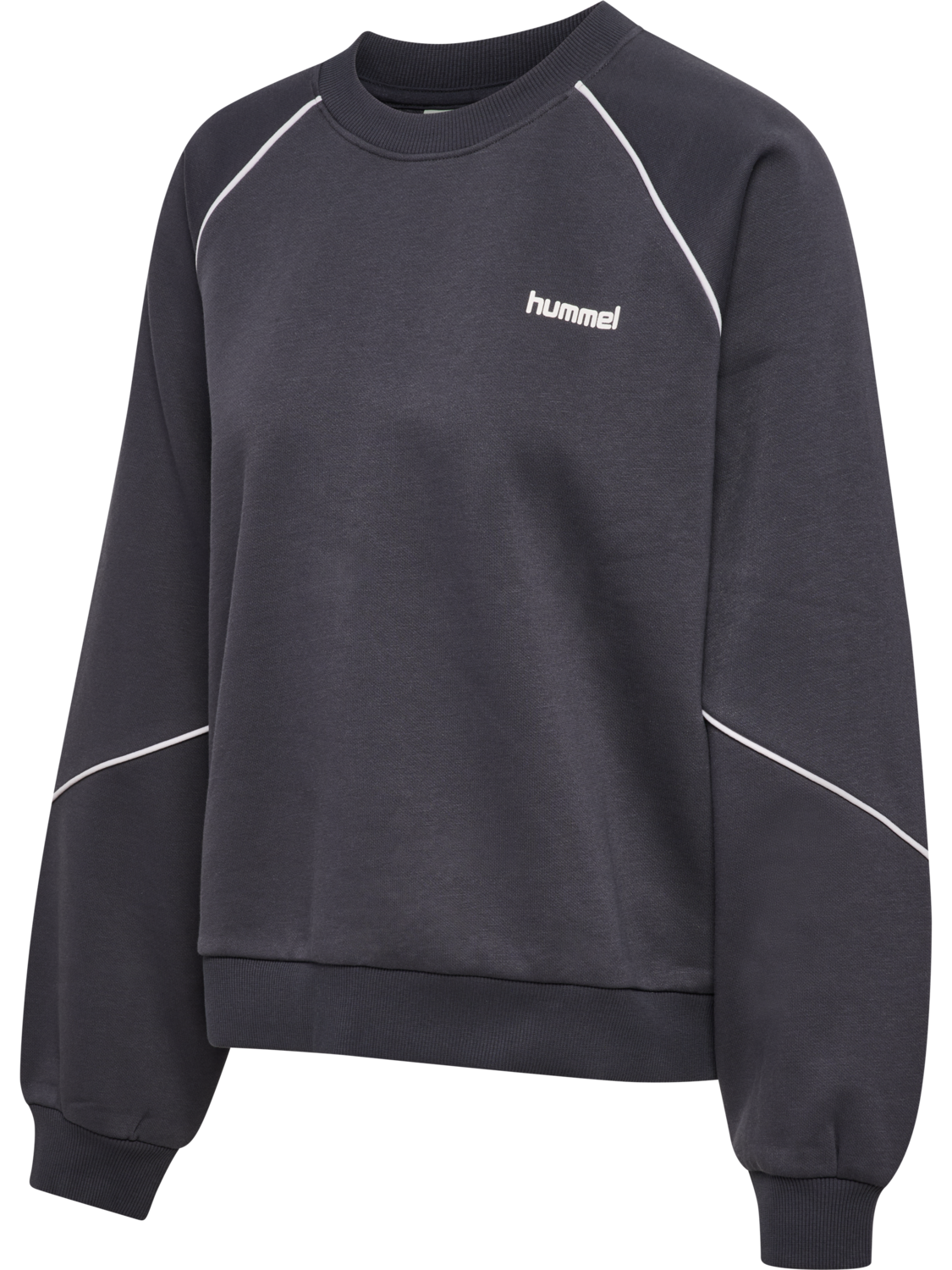hmlKEEPER W BOXY PIPING CREWNECK, EBONY, packshot