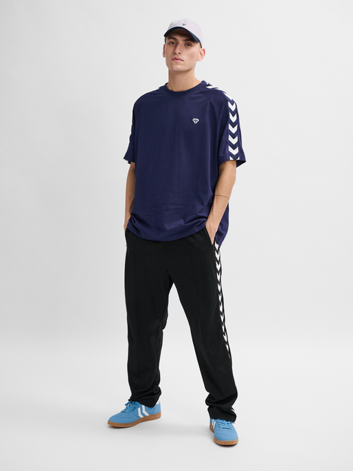 hmlARCHIVE REGULAR POLY PANTS, BLACK, model