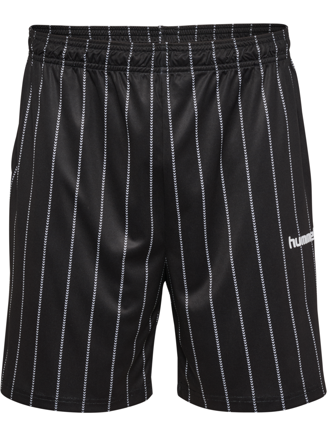 Chevron Pinstripe Shorts, BLACK/WHITE, packshot