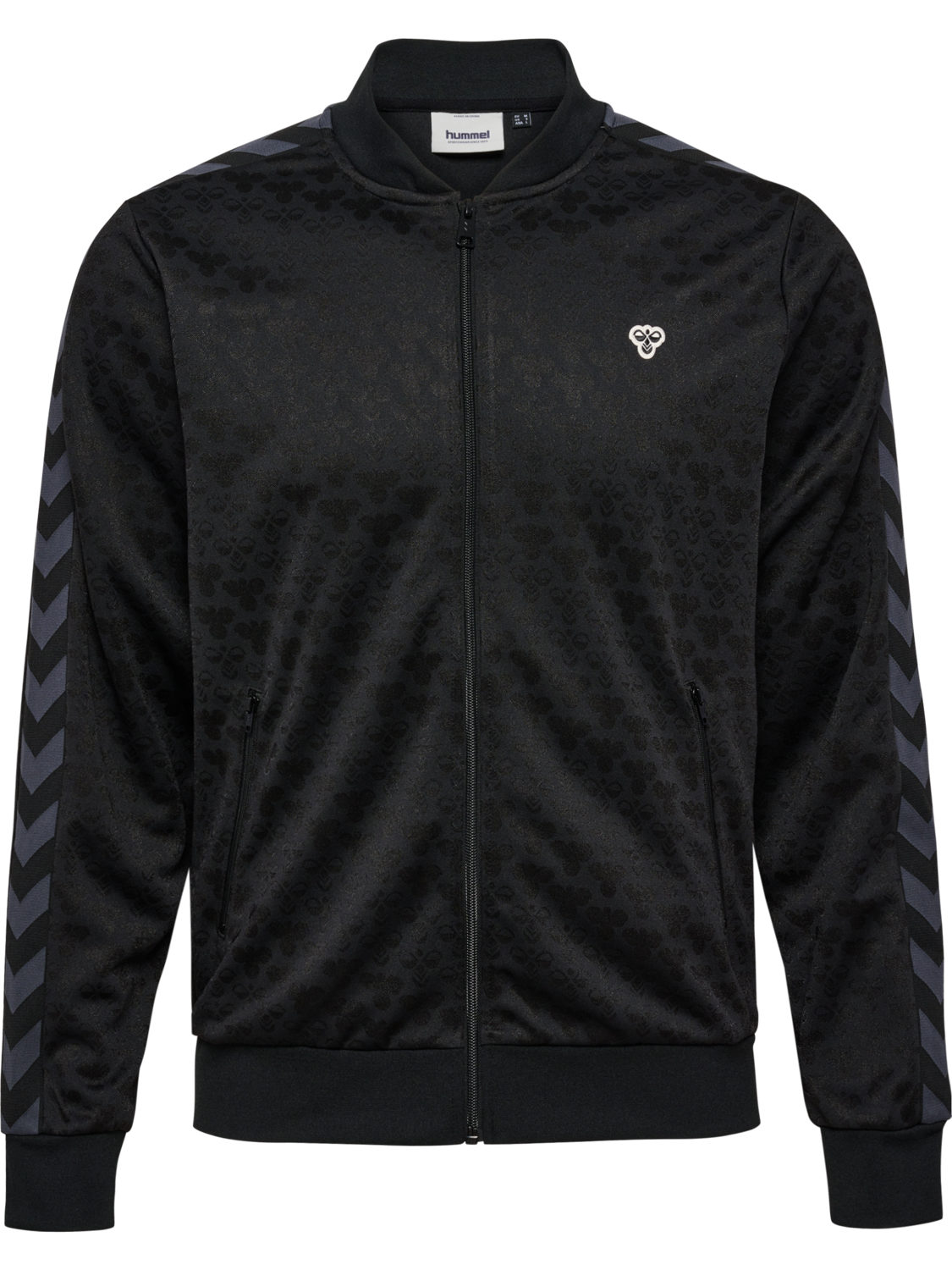 hmlARCHIVE REGULAR POLY JACKET AOP, BLACK/EBONY, packshot