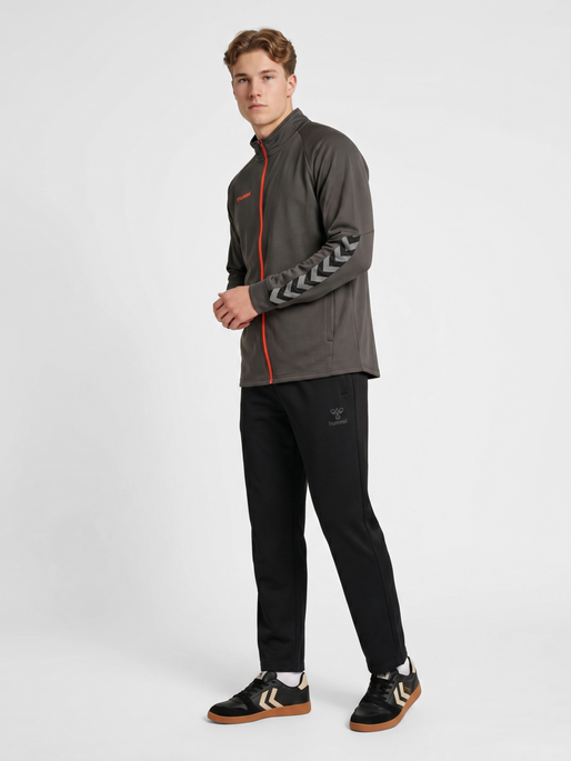 hmlAUTHENTIC POLY ZIP JACKET, ASPHALT, model