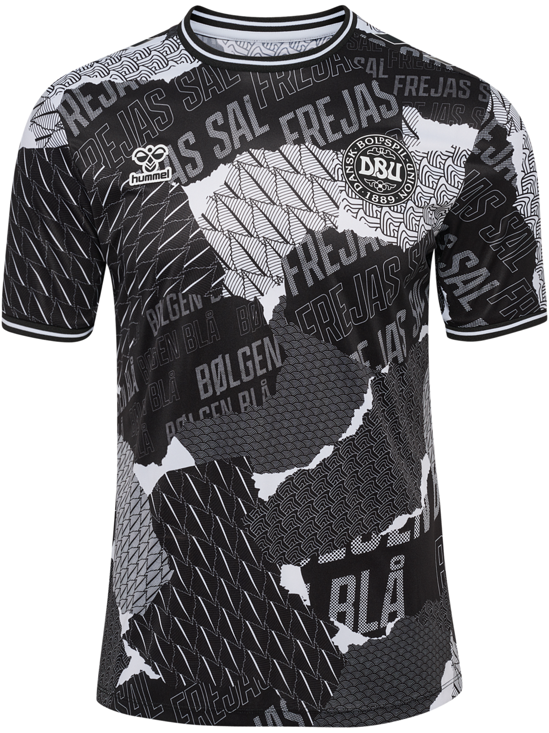 DBU 24 PREGAME JERSEY S/S, BLACK/WHITE, packshot