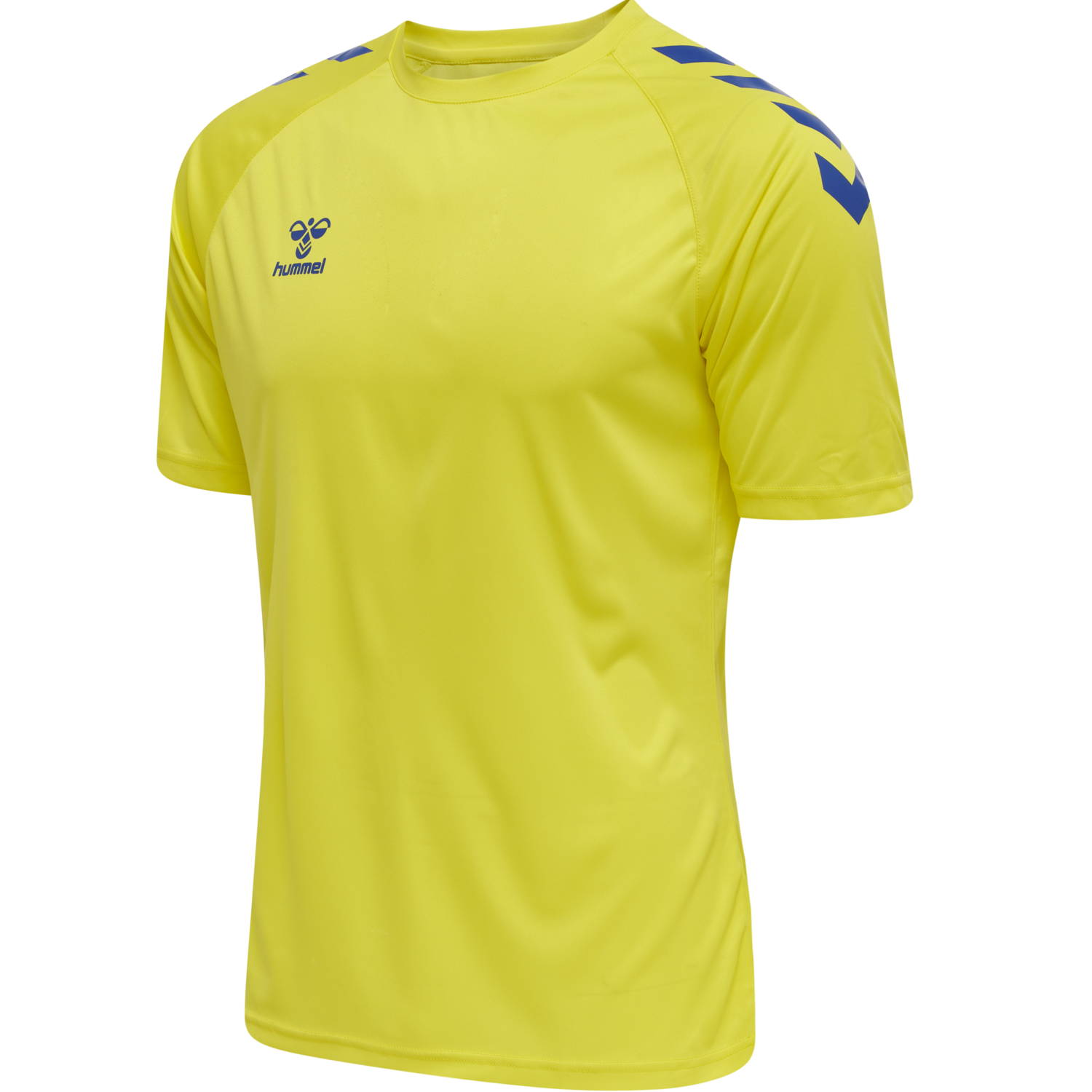 hmlCORE XK CORE POLY T-SHIRT S/S, BLAZING YELLOW/TRUE BLUE, packshot
