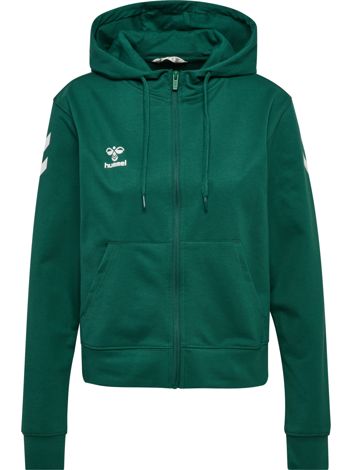 hmlGO 2.0 CHEVRON ZIP HOODIE WOMAN, EVERGREEN, packshot