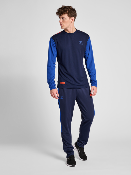 hmlPRO GRID GAME JERSEY L/S, MARITIME BLUE/SURF THE WEB, model