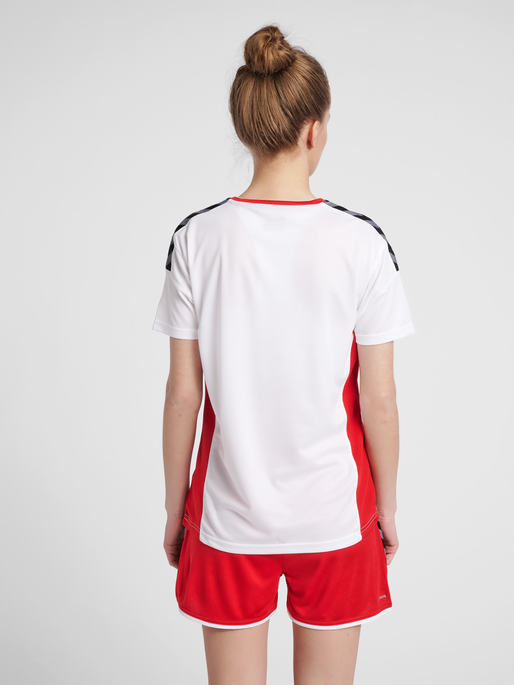 hmlAUTHENTIC POLY JERSEY WOMAN S/S, WHITE/TRUE RED, model