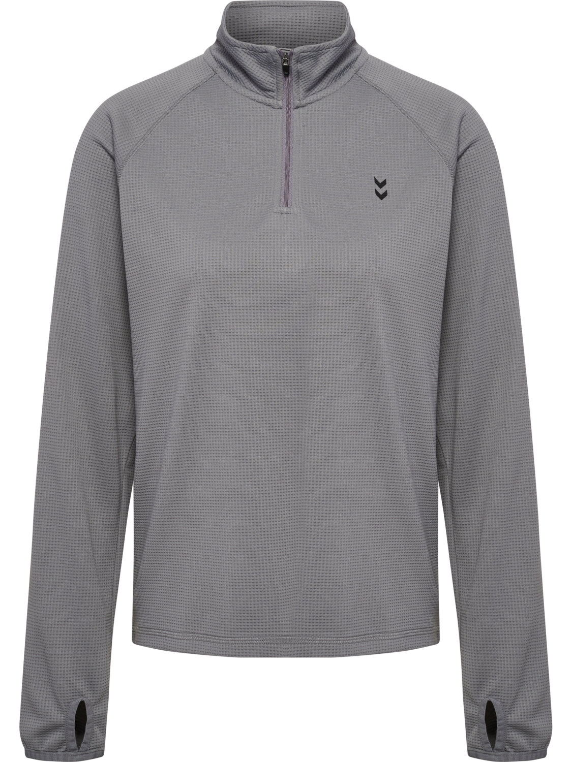 hmlPULSE W HALF ZIP MIDLAYER, SHARKSKIN, packshot