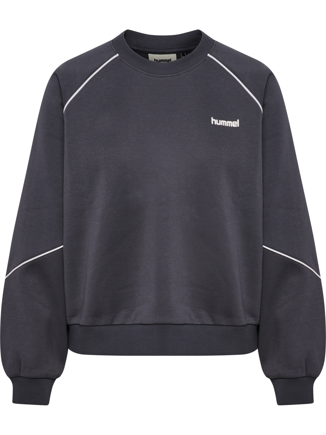 hmlKEEPER W BOXY PIPING CREWNECK, EBONY, packshot