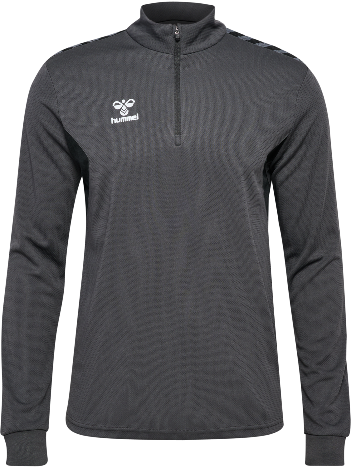 hmlAUTHENTIC HALF ZIP SWEAT, ASPHALT, packshot