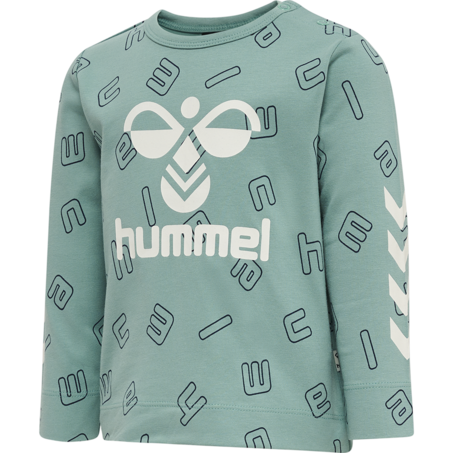 hmlATHENS T-SHIRT L/S, MINERAL BLUE, packshot